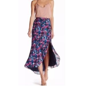 Haute Hippie Silk, Floral, Asymmetric Skirt